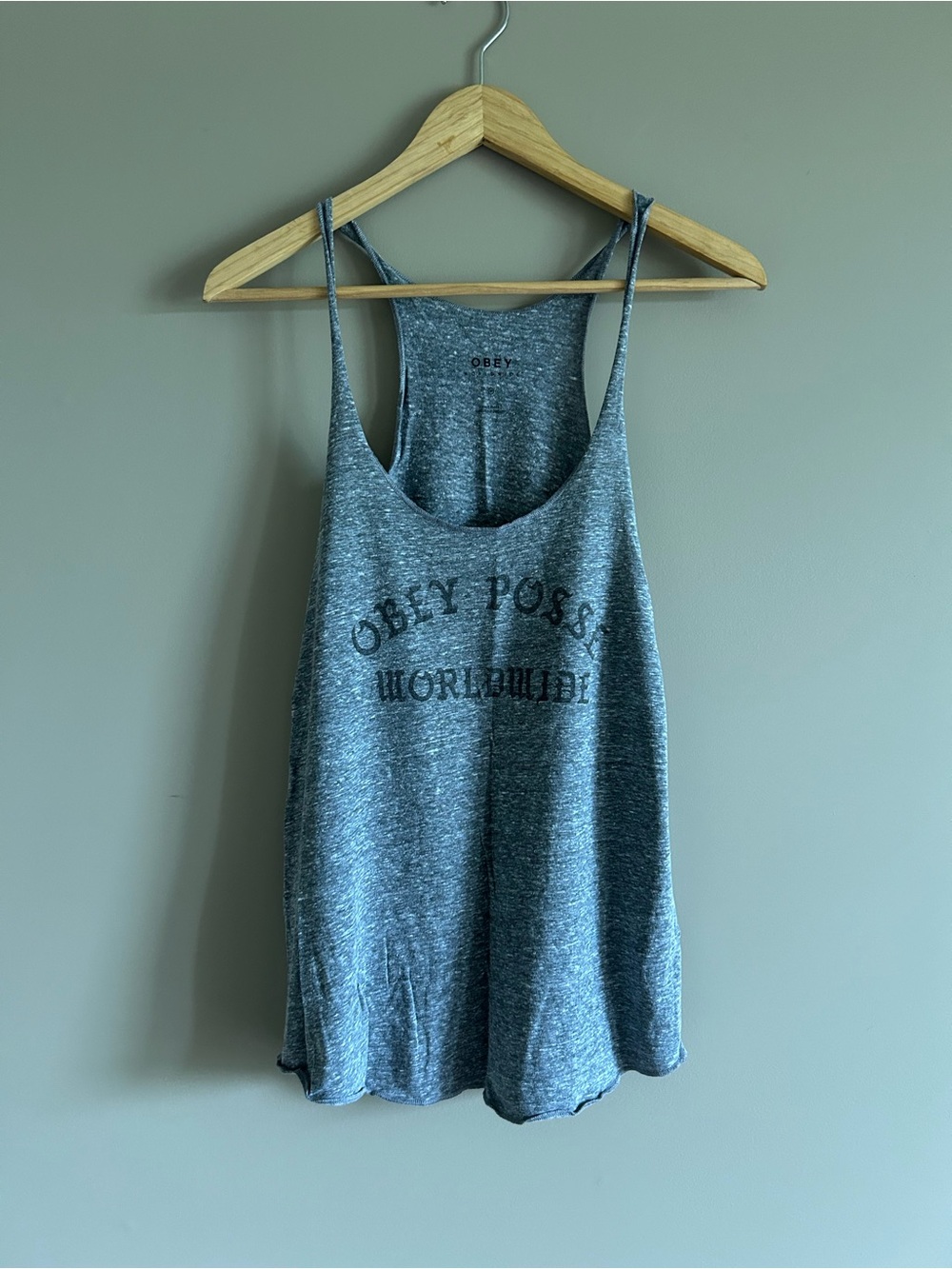Obey Women’s Heather Gray Graphic Racerback Tank